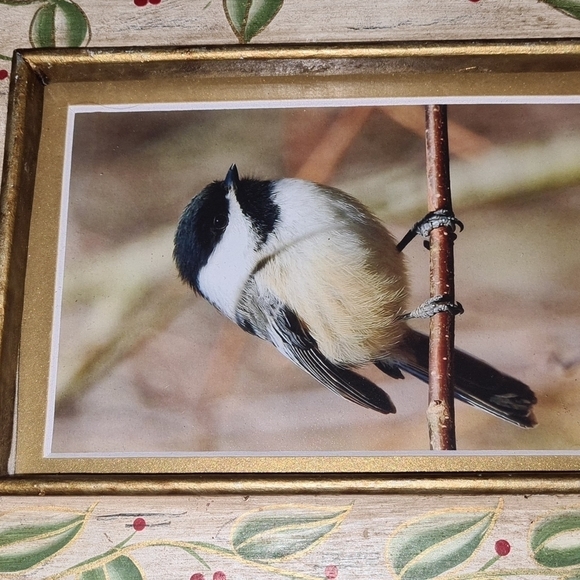 Black-Capped‎ Chickadee Cute Bird Floral Framed Art Print - Picture 2 of 10
